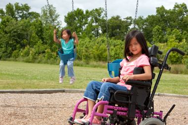 Image of child in a wheelchair